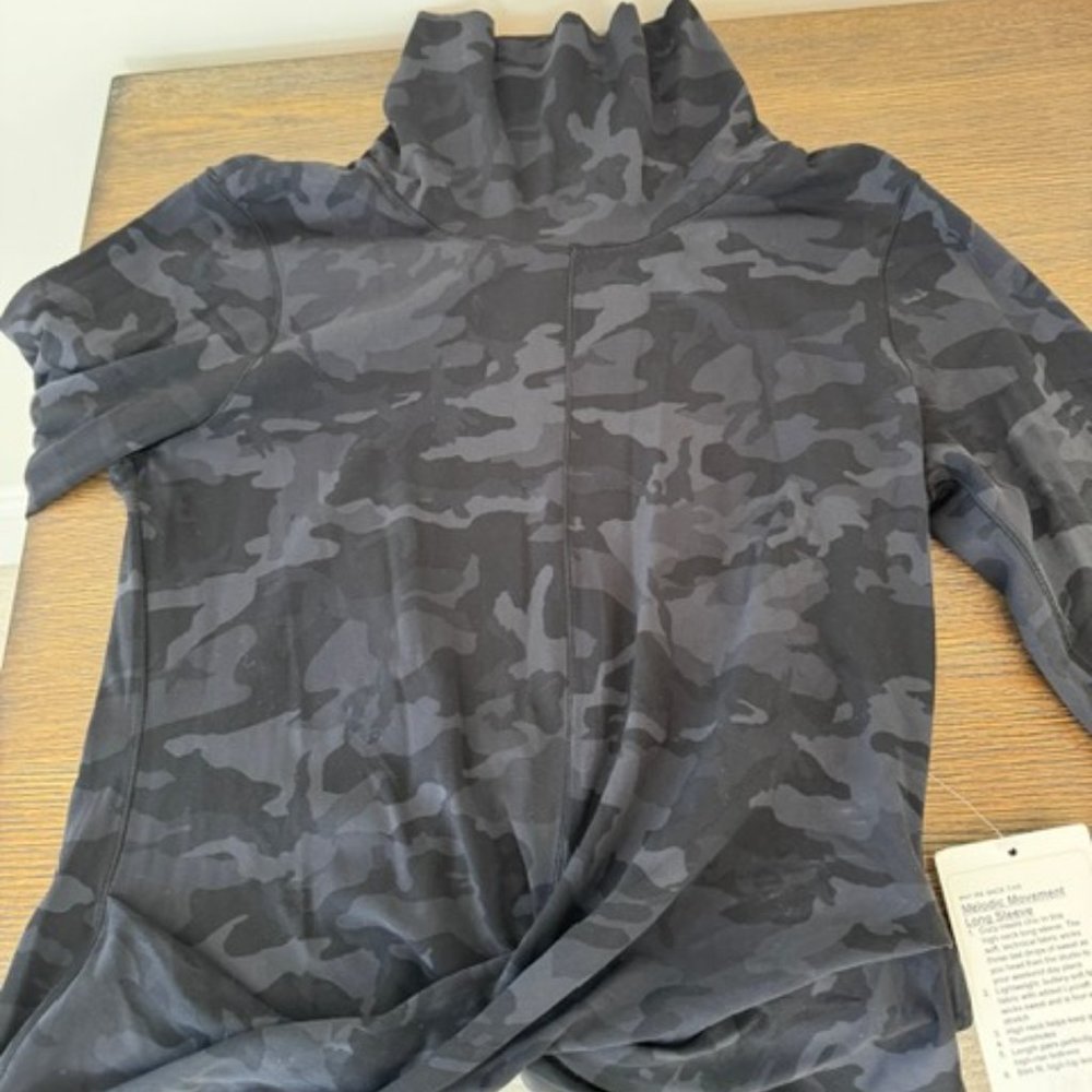 Lululemon Melodic Movement Long Sleeve Size 10 Camo NWT